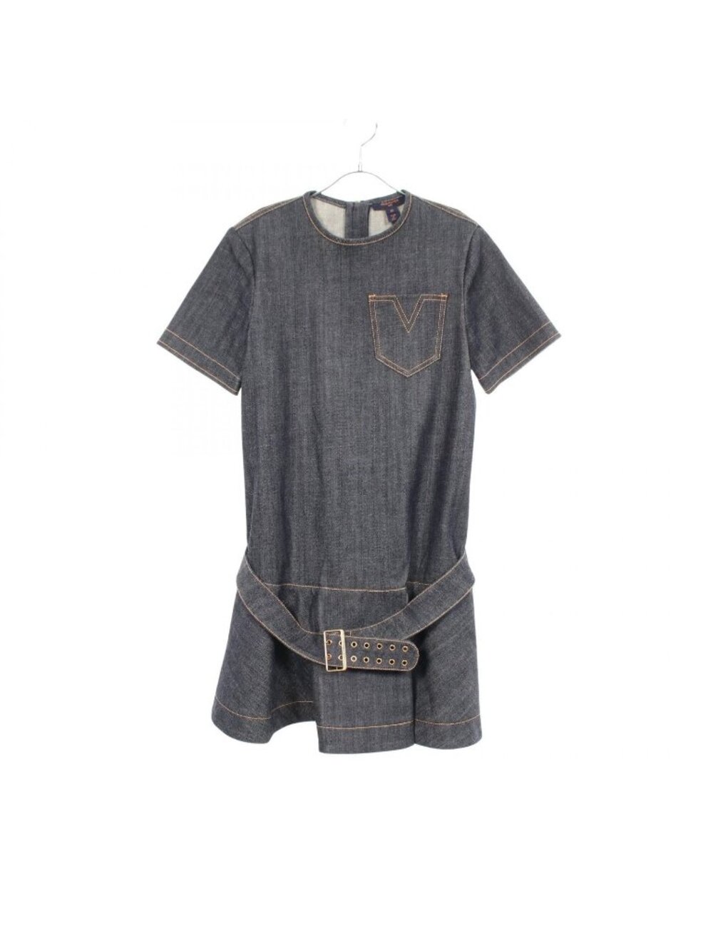 Louis Vuitton Dress V-stitch Denim Fgk Fedris Cotton Indigo